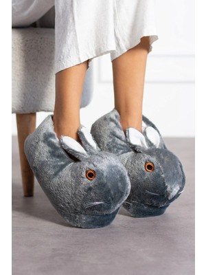 Kadın Hayvan Figürlü Ev Ayakkabısı, Kadın Hayvan Figürlü Panduf, Kadın Ev Içi Peluş Ayakkabı
