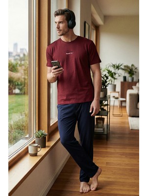 Buratti Pamuklu Regular Fit Baskılı Pijama Takımı Erkek Pijama Takımı 6096160