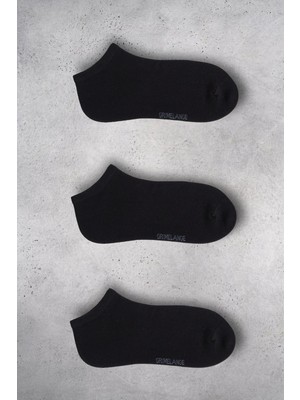 Grimelange BALDEMAR Erkek Organik Pamuklu 3 Lü Paket Siyah Çorap