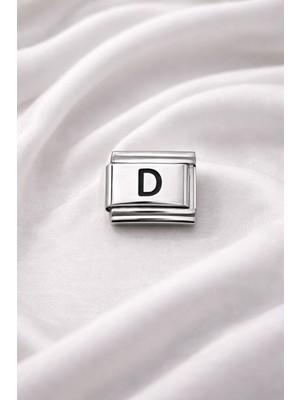 TE Dükkan Buğz Nomination Uyumlu D Harfi Charm – Çelik Harfli Bileklik Aksesuarı ,kişiye Özel Modüler Takı