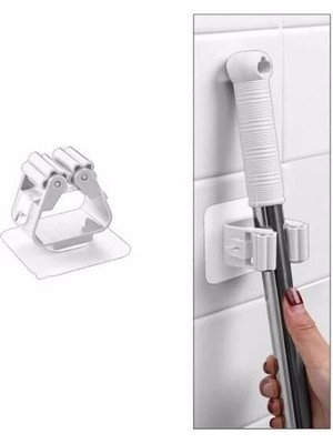 TE Dükkan Buğz 1 Adet Yapışkanlı Pratik Mop Tutucu Beyaz