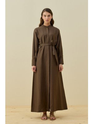 Merwish Vietnam Elbise 1777 Kahverengi