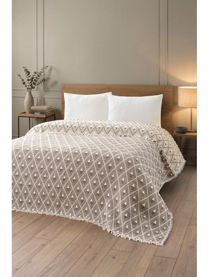 Denizli Concept Piramit Müslin Yorgan/Yatak Örtüsü Kahverengi