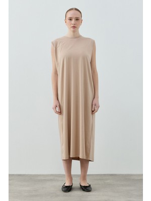 Merwish Sıfır Kol Pamuklu Iç Elbise 1808 Vizon