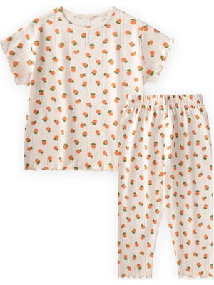 Cigit Desenli Pijama Takımı 1-8 Yaş Portakal Desen
