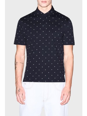 Armani Exchange Tamamı Logolu Pamuklu Regular Fit Düğmeli Polo Erkek Polo XM000735 AF10356 FB434