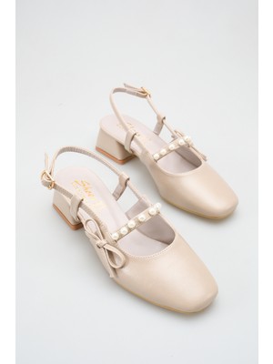 ich1one Verona Kadın Cilt Topuklu Babet Ayakkabı – 5 cm Topuk, Günlük ve Ofis Şıklığı 1110 IC1110CİLT