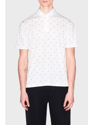 Armani Exchange Tamamı Logolu Pamuklu Regular Fit Düğmeli  Polo Erkek Polo XM000735 AF10356 F0198