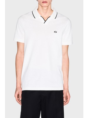 Armani Exchange Logolu Pamuklu Regular Fit Şerit Detaylı Polo Erkek Polo XM002401 AF10366 U0009