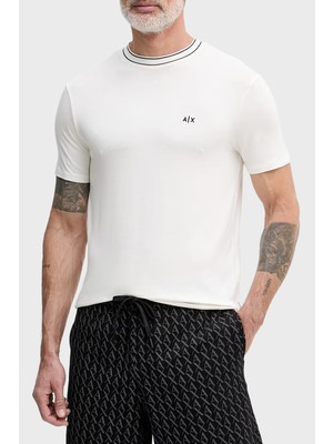 Armani Exchange Logolu Regular Fit Şerit Detaylı Bisiklet Yaka T Shirt Erkek T Shirt XM002484 AF21936 U0009