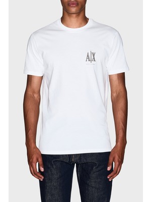 Armani Exchange % 100 Pamuk Regular Fit Bisiklet Yaka T Shirt Erkek T Shirt XM000365 AF12308 U0009