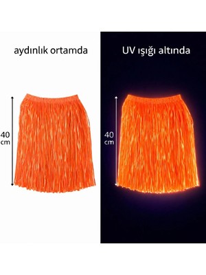 TE Dükkan Buğz Neon Turuncu Hawaii Parti Eteği 40 cm