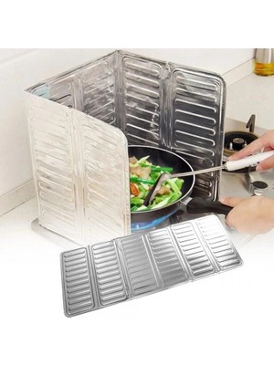 TE Dükkan Buğz Ocak Yağ Sıçrama Koruyucu Katlanır Alüminyum Levha -Kolay Silinir Piknik Tüpü Rüzgar Önleyici Panel