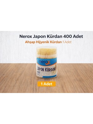 TE Dükkan Buğz Nerox Japon Kürdan 400 Adet Ahşap Hijyenik Kürdan 1 Adet