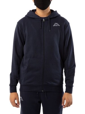 Kappa Logo Fleece Jackok Full-Zip Hoodie Lacivert