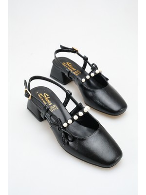 ich1one Verona Kadın Cilt Topuklu Babet Ayakkabı – 5 cm Topuk, Günlük ve Ofis Şıklığı 1110 IC1110CİLT