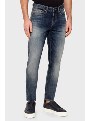 Armani Exchange Pamuklu Slim Fit Normal Bel Dar Paça Jeans Erkek Kot Pantolon XM000070 AF24012 MB001