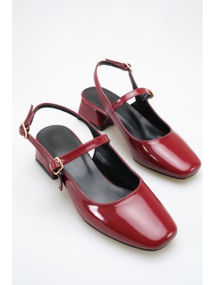 ich1one Palermo Kadın Rugan Topuklu Babet Ayakkabı – 5 cm Topuk, Günlük ve Ofis Şıklığı 1111 IC1111RUGAN