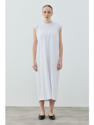 Merwish Sıfır Kol Pamuklu Iç Elbise 1808 Beyaz
