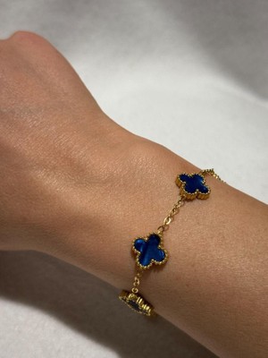 Lacivert Yonca Bileklik Sevgiliye Hediye