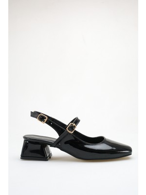 ich1one Palermo Kadın Rugan Topuklu Babet Ayakkabı – 5 cm Topuk, Günlük ve Ofis Şıklığı 1111 IC1111RUGAN