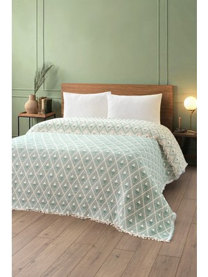 Denizli Concept Piramit Müslin Yorgan/Yatak Örtüsü Mint
