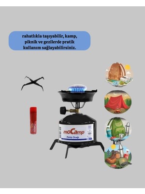 TE Dükkan Buğz Kamp Ocağı Seti Taşınabilir Tüp ve Denge Aparatlı - Buğz