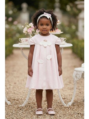 Pamina Kız Bebek Bandanalı 3D Elbise Pembe 36173