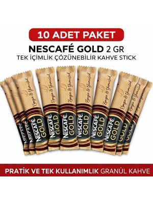 TE Dükkan Buğz Kahve Gold 2 gr 10 Adet Tek Içimlik Stick Çözünebilir Granül Kahve Paket