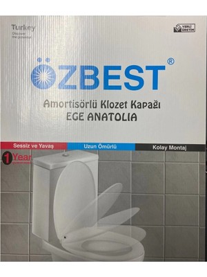 TE Dükkan Buğz Lüks Yavaş Kapanan Amortisörlü Klozet Kapağı Ses Önleyicili, Kolay Montaj Her modele uyumlu ( Buğz )