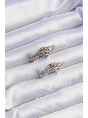 TE Dükkan Buğz Pirinç Gold Gümüş Renkli Düz Plaka Halka Küpe - Buğz