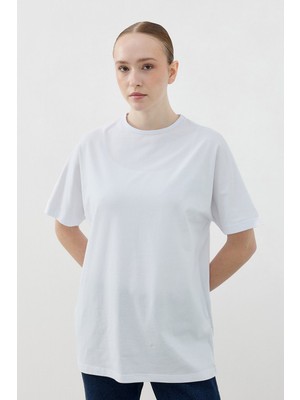 Merwish Kısa Kol Basic Pamuklu Tişört 1809 Beyaz