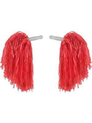 TE Dükkan Buğz 1 Çift ( 2 Adet ) Kırmızı Renk 23 Nisan Gösteri Ponponu - Buğz