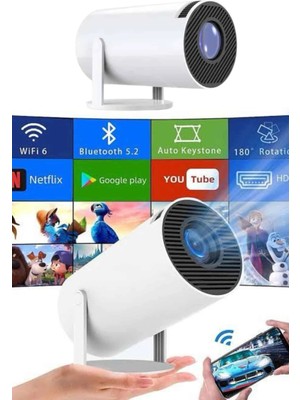 TE Dükkan Buğz Sinema Projektörü Android HDMI USB Wifi Ses Çıkışlı Ayaklı Projeksiyon Taşınabilir - Buğz