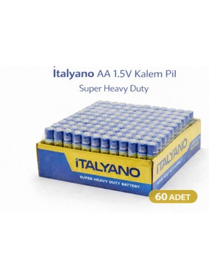 TE Dükkan Buğz Italyano Aa 1.5V Kalem Pil 60 Adet Super Heavy Duty 15 Paket