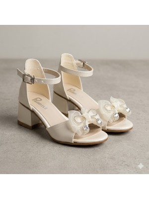 Kindep (Minican) Topuklu Çocuk Abiye Ayakkabı Sedef