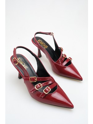 ich1one Livorno Kadın Rugan Topuklu Babet Ayakkabı – 5 cm Topuk, Günlük ve Ofis Şıklığı 1118 IC1118RUGAN