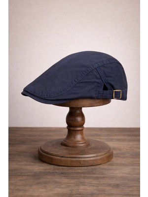 Külah Clean Form Flat Cap – Urban Navy Tokalı Kasket