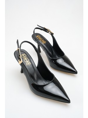 ich1one Rimini Kadın Rugan Topuklu Babet Ayakkabı – 5 cm Topuk, Günlük ve Ofis Şıklığı 1119 IC1119RUGAN