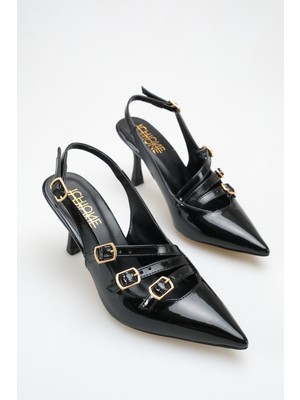 ich1one Livorno Kadın Rugan Topuklu Babet Ayakkabı – 5 cm Topuk, Günlük ve Ofis Şıklığı 1118 IC1118RUGAN