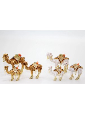 Moresun Buğz Swarovski Taşlı 3'lü Deve Figürü Model 3