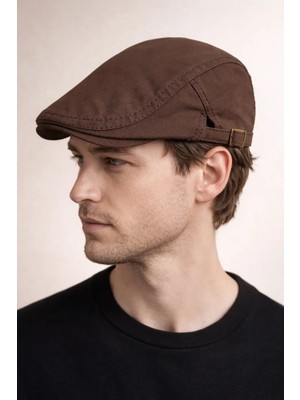Külah Clean Form Flat Cap – Mocha Stone Tokalı Kasket