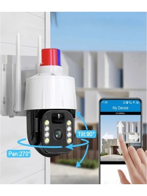 Moresun Buğz Güneş Enerjili Alarmlı Çakarlı Dış Mekan Güvenlik Kamerası