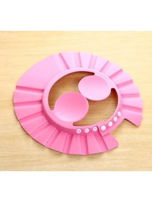 Moresun Buğz Bebek Banyo Şapkası Düğmeli Kulaklıklı Pembe