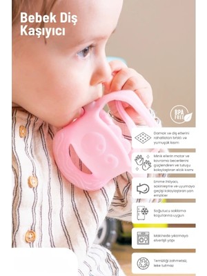 Moresun Buğz Pembe Bebek Silikon Diş Kaşıyıcı