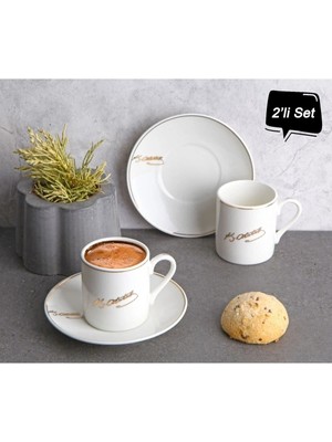 Moresun Buğz Atatürk Imza Tasarımlı Porselen 2'li Kahve Seti