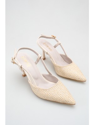 ich1one Imola Kadın Hasır Topuklu Babet Ayakkabı – 5 cm Topuk, Günlük ve Ofis Şıklığı 1115 1115HASIR