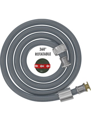 Mega Gri Dönerli Duş Hortumu 1,50M