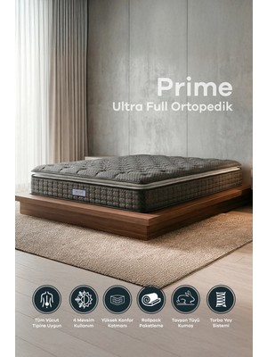 Mobyat Ultra Full Ortopedik Pedli Tavşan Tüyü Kumaş Torba Yaylı Bel ve Sırt Destekli Prime Pelüş Yatak (180x200)