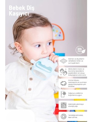 Moresun Buğz Mavi Bebek Silikon Diş Kaşıyıcı